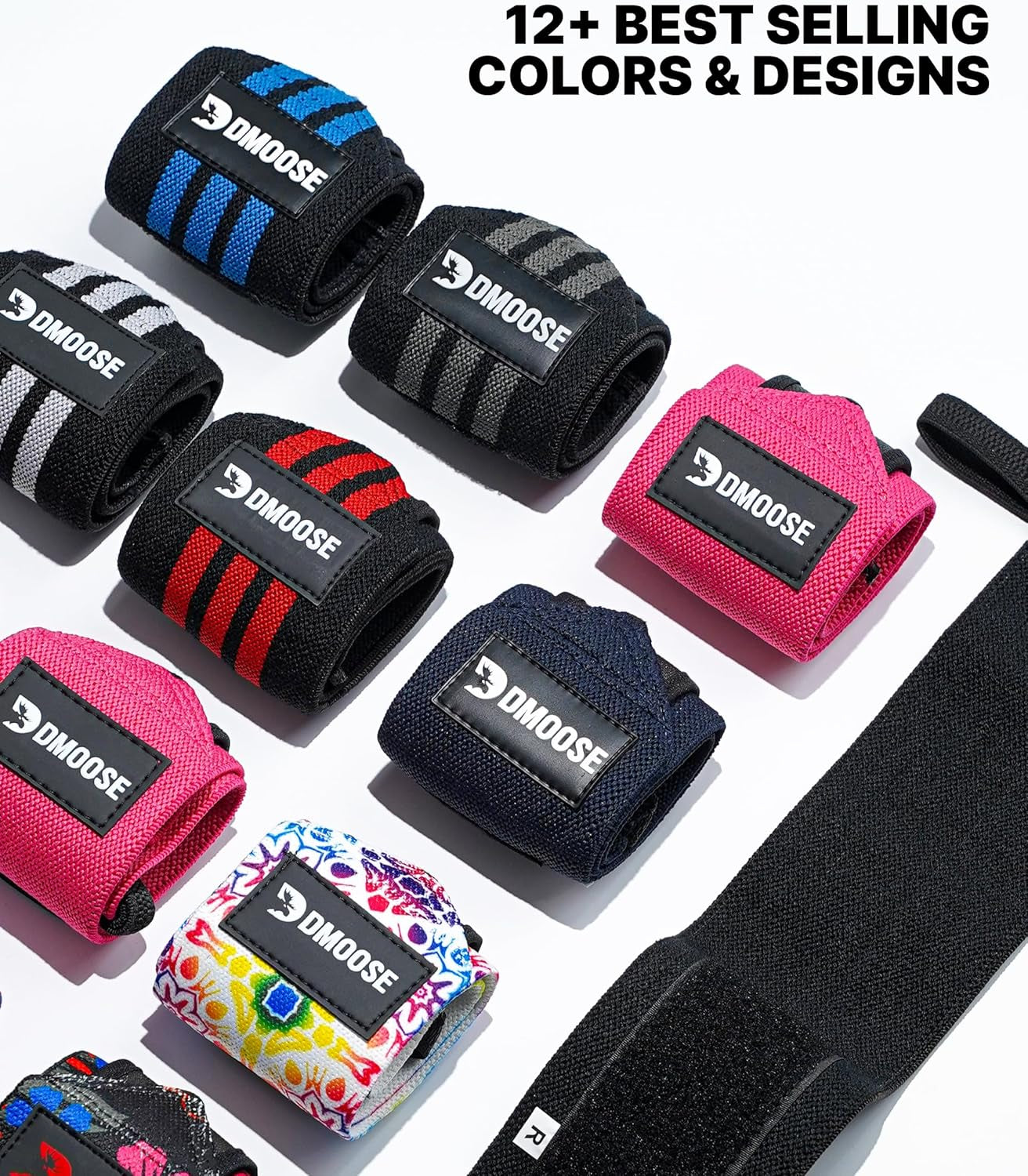 Wrist Wraps for Weightlifting 18" - Heavy Duty Gym Wrap with Hand Thumb Loop for Support & Pain Relief, USPA Approved Powerlifting, Weight Lifting Wrist Straps for Men & Women Work Out