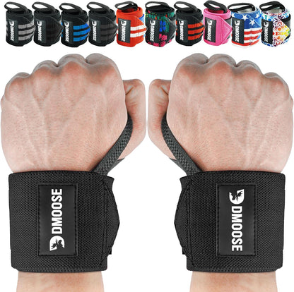Wrist Wraps for Weightlifting 18" - Heavy Duty Gym Wrap with Hand Thumb Loop for Support & Pain Relief, USPA Approved Powerlifting, Weight Lifting Wrist Straps for Men & Women Work Out