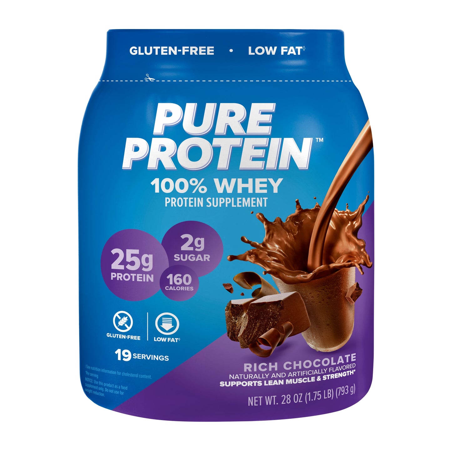 100% Whey Protein Powder, Rich Chocolate, 25G Protein, 1.75 Lb